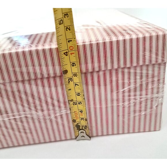 Hearth & Hand Magnolia Gift Boxes with Window 2 Pc Set Red White Striped NEW - Picture 7 of 7